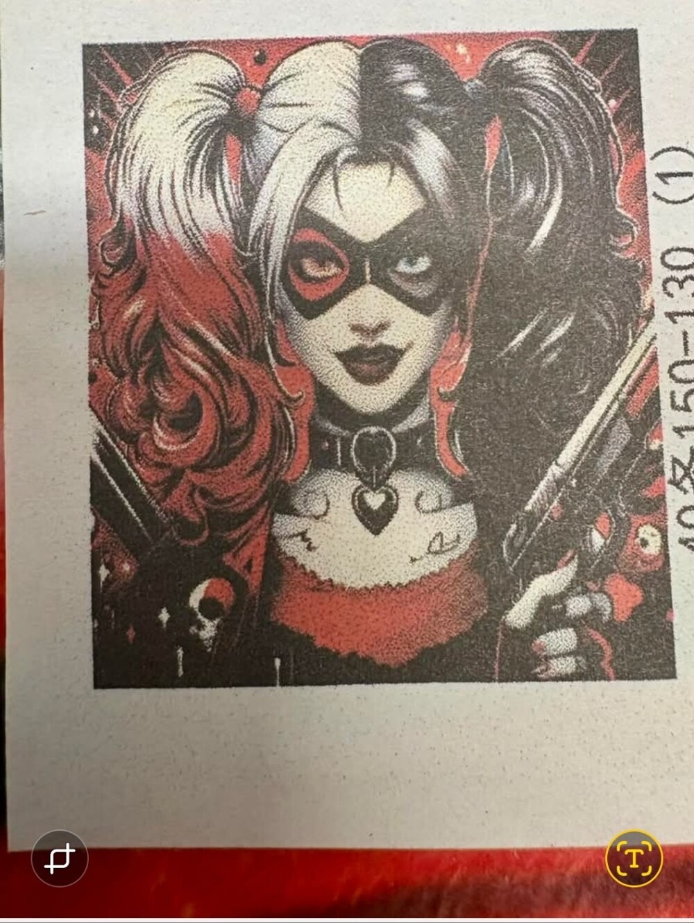 Harley Quinn Graphic Printed Throw- Red, Black, White